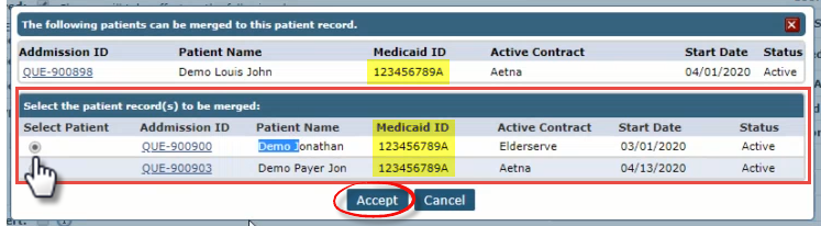 Merging Patient Records