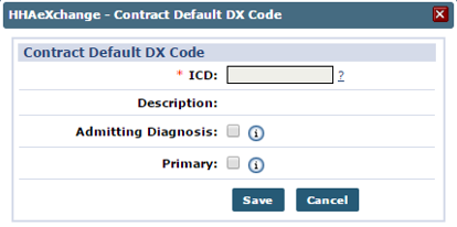 Contract Default Dx Code page