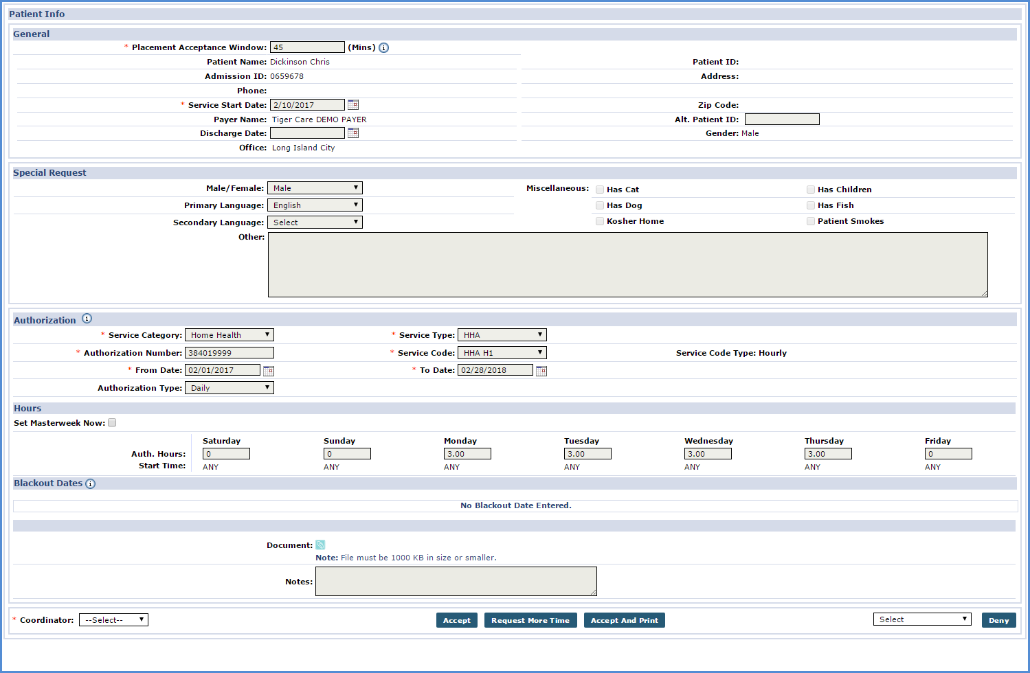 Patient Info Page