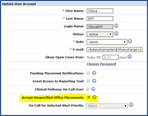 User Profile: Accept Unspecified Office Placement