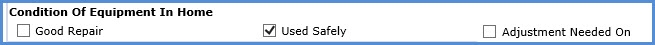Condition of Equipment options