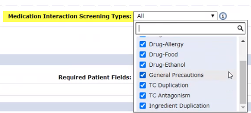 Screening Type Options