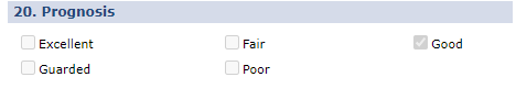 MD Orders Tab: Prognosis Section