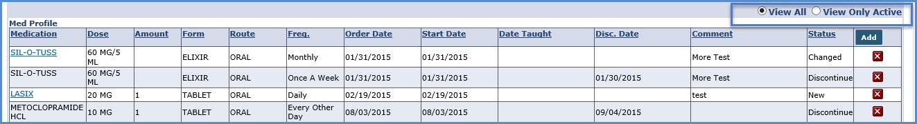 View All Medication Records