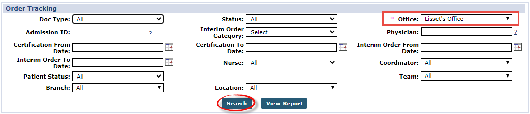 Order Tracking Search