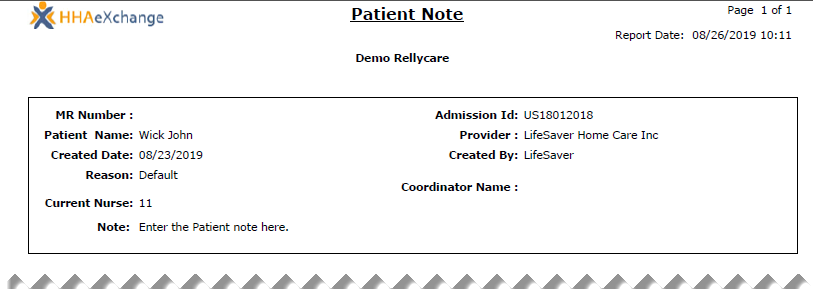 Print Note Format