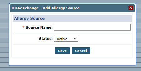 Add Allergy Source