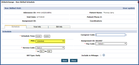 Visit Scheduled; Selected POC