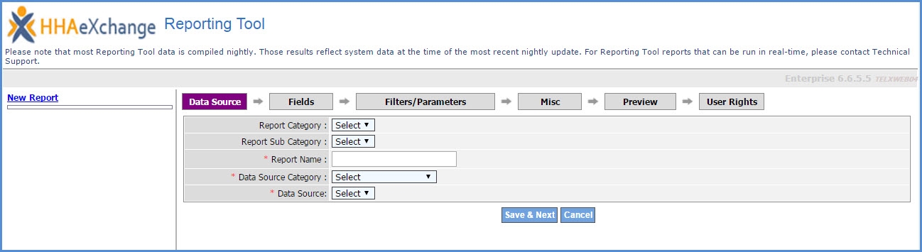 The Data Source Tab