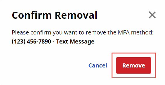 Confirm Removal