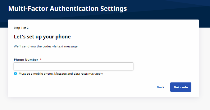 Phone Number Setup - Step 1