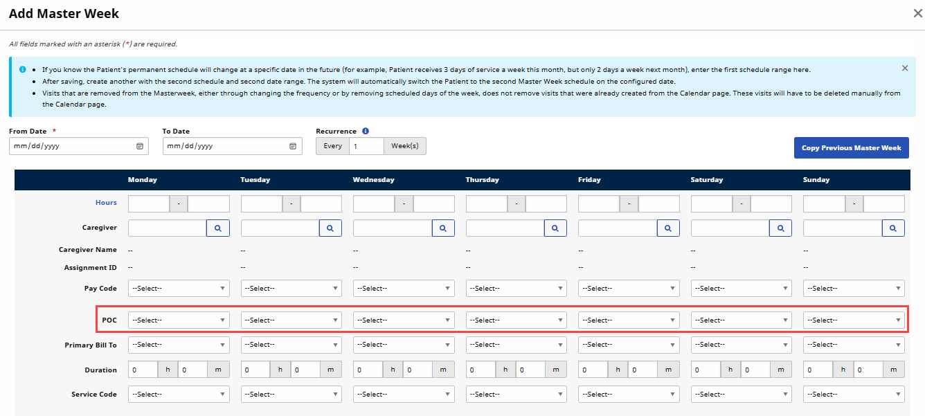 Master Week: Select POC