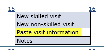Paste Visit Information