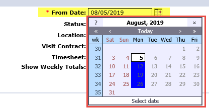Show Weekly Totals Selected