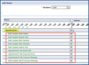 Appointment Function Permissions