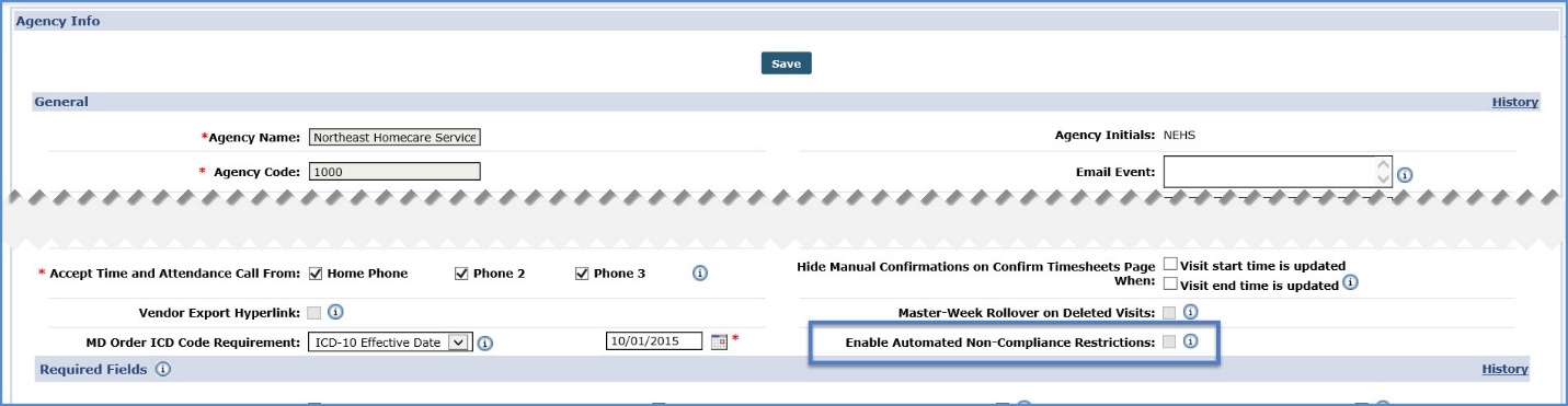 Enable Automated Non-Compliance Restriction Reference Field