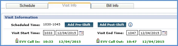 GPS Confirmation on the Visit Info Tab