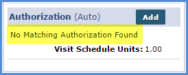 No Matching Authorization Found