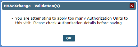 Over Applying Units Validation Error