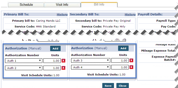 Auth 1 and Auth3 Appled to Invoice