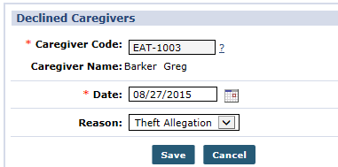 New Declined Caregiver