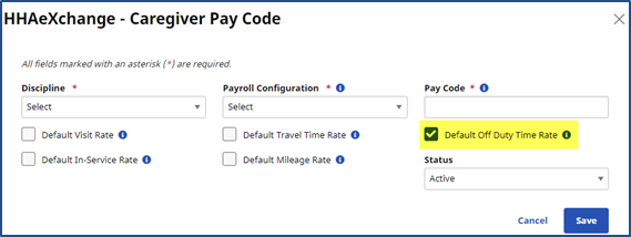 Assigning a Default Off Duty Time Rate to a Discipline