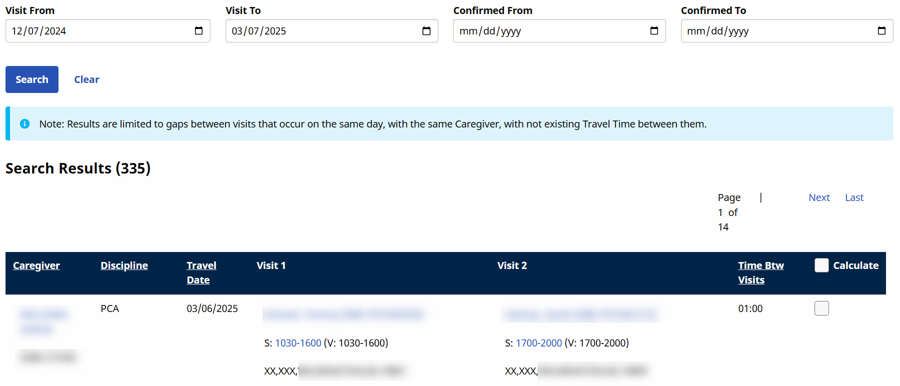 Travel Time Page