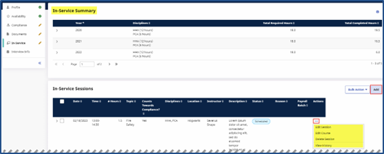 Applicant In-Service Summary Page Applicant In-Service Summary Page