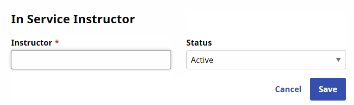 Adding In Service Instructor Adding In Service Instructor