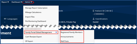 Admin Family Portal Global Management Admin Family Portal Global Management