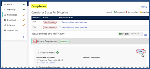 Applicant Compliance Page Applicant Compliance Page