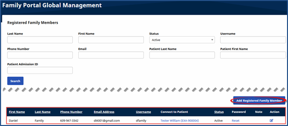 Family Portal Global Page Family Portal Global Page