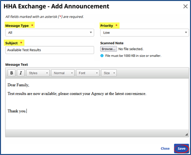 Family Portal New Announcement Family Portal New Announcement
