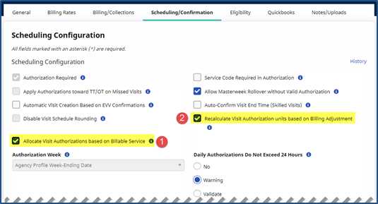 Authorization Allocation Adjustment in Contract Setup Authorization Allocation Adjustment in Contract Setup