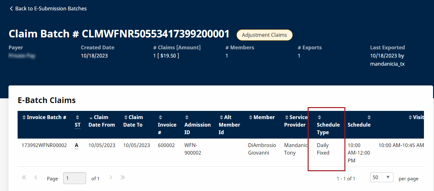Batch Search Schedule Type Column Batch Search Schedule Type Column