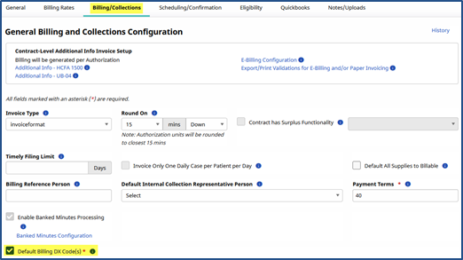Default Billing DX Codes Default Billing DX Codes