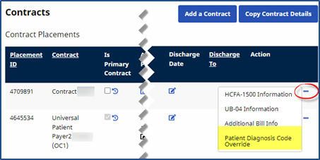Patient Diagnosis Code Override Patient Diagnosis Code Override