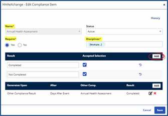 Adding a Compliance Item Adding a Compliance Item