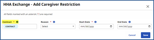 Caregiver Restriction Window Caregiver Restriction Window