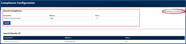 Create and Search Compliance Setup Create and Search Compliance Setup