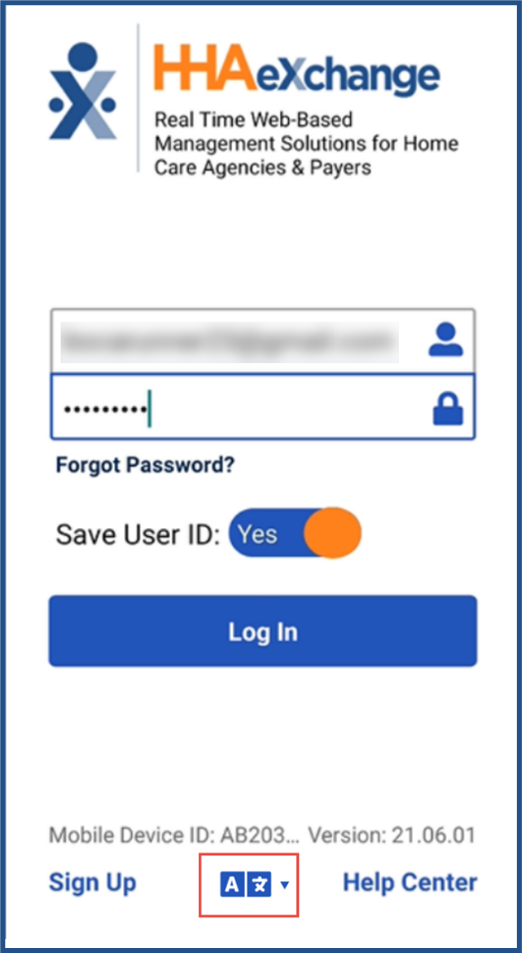 Language Selector Icon on Login Page Language Selector Icon on Login Page