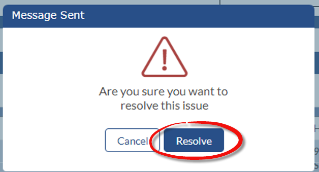 Click Resolve to close a Note Click Resolve to close a Note