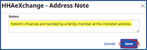 Patient Address Note Patient Address Note