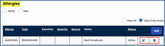 Added Allergies Added Allergies