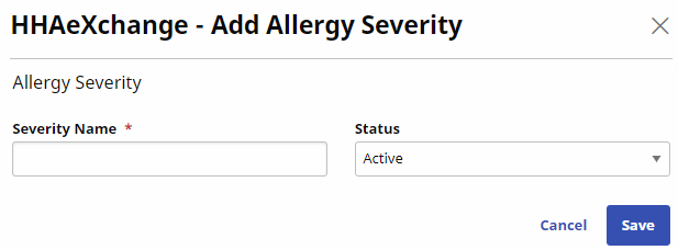 Add Allergy Severity Add Allergy Severity