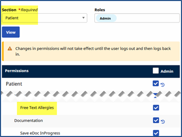 Allergies Free Text Field