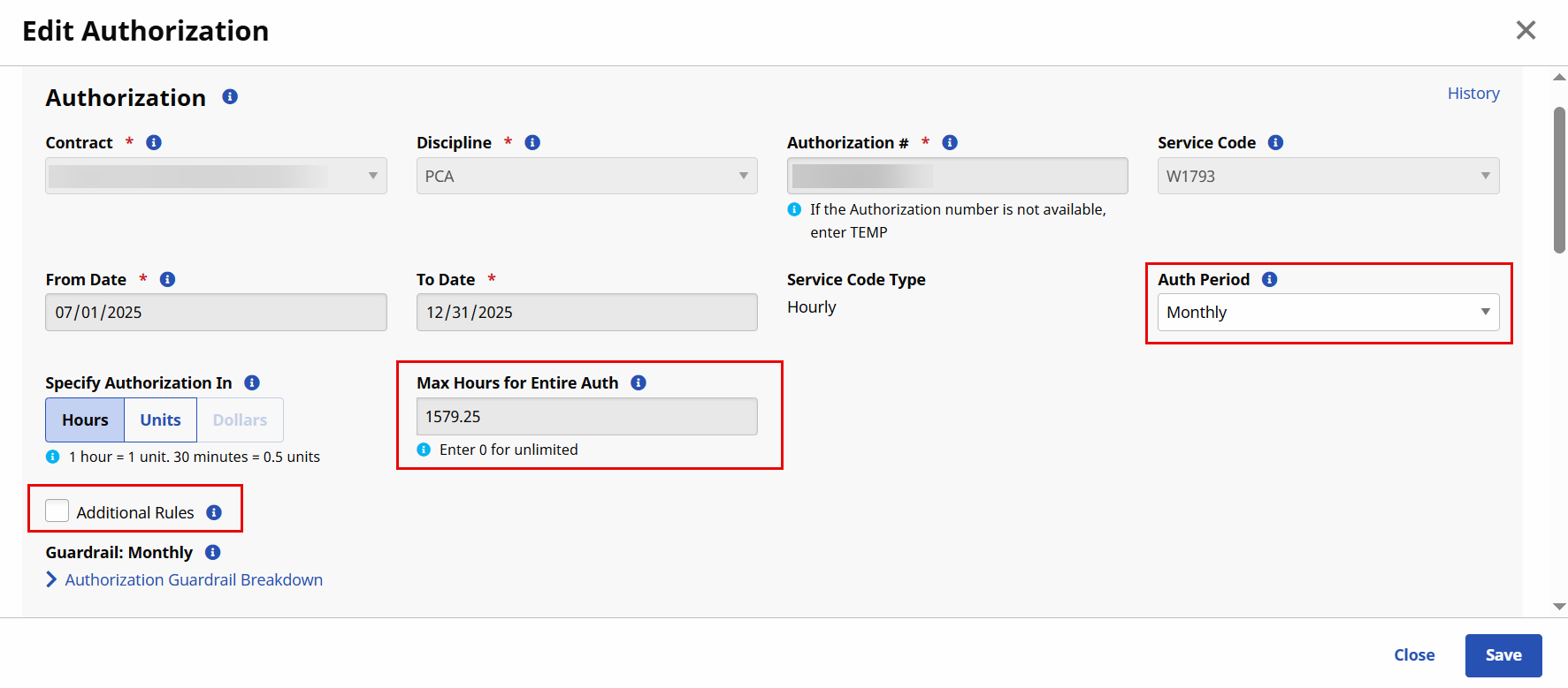 Max Units per Period, Entire Authorization, and Additional Rules Max Units per Period, Entire Authorization, and Additional Rules