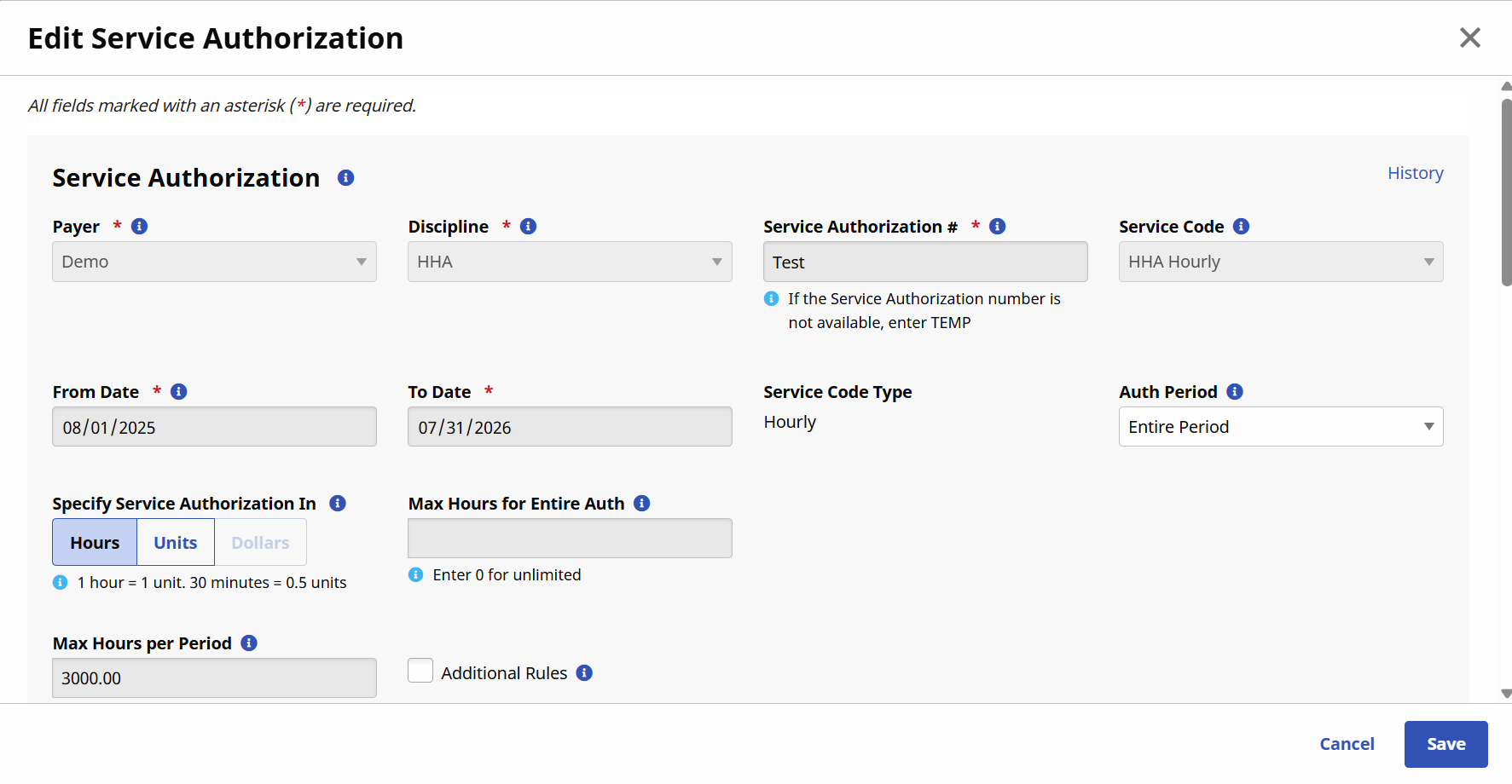 Patient Authorization Editable Period Type Patient Authorization Editable Period Type