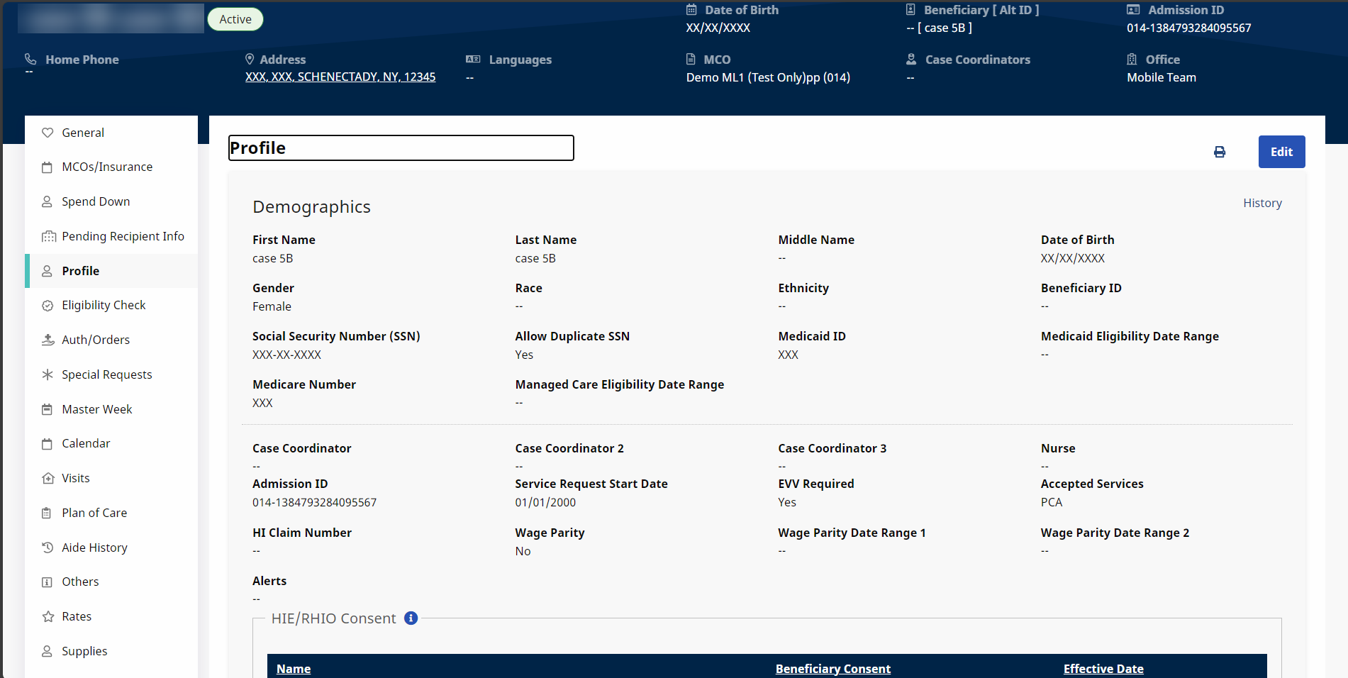 UPR Patient Profile Image displays a UPR Patient Profile.
