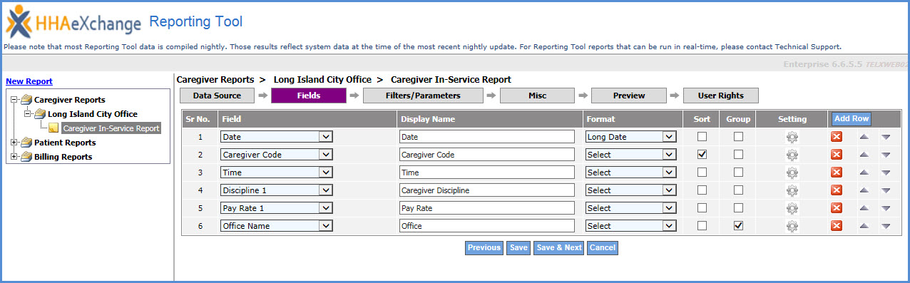The Fields Tab The Fields Tab